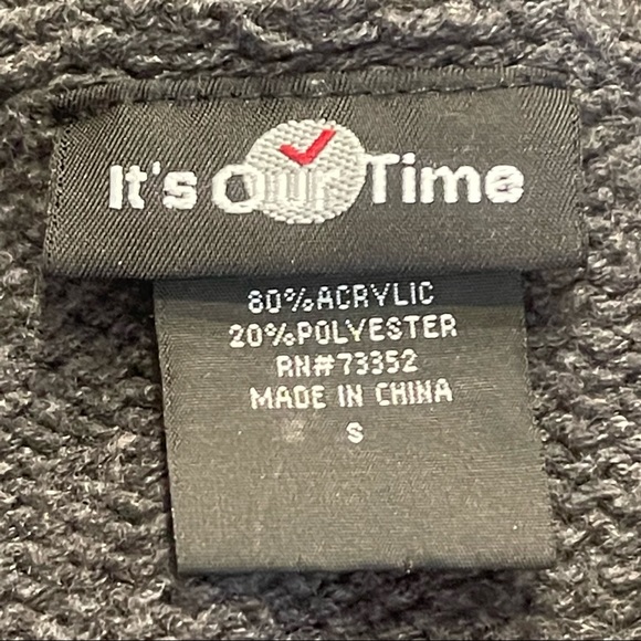 It’s Our Time Gray Short Sleeve Open Wrap Sweater with Removable Tie Belt Size S - Picture 6 of 7